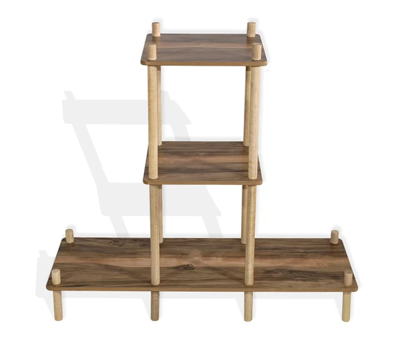 Asudehome Saksı Standı Bahçe 3 Katlı Saksılık Çiçek Rafı Ahşap Saksılık Çiçeklik No2 - 6