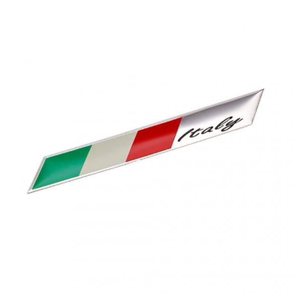 İtalya Bayrağı Çubuk Tasarımlı Alüminyum Sticker Etiket