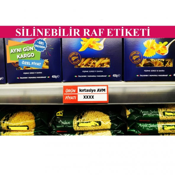 Pvc Yaz - Sil Market Raf Profil İçi Fiyat Etiketi 10 x 3,8 cm 100 Adet - 2