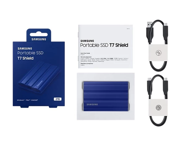 Samsung T7 2TB Usb 3.2 Gen 2 Type-C Mavi Shield - 3