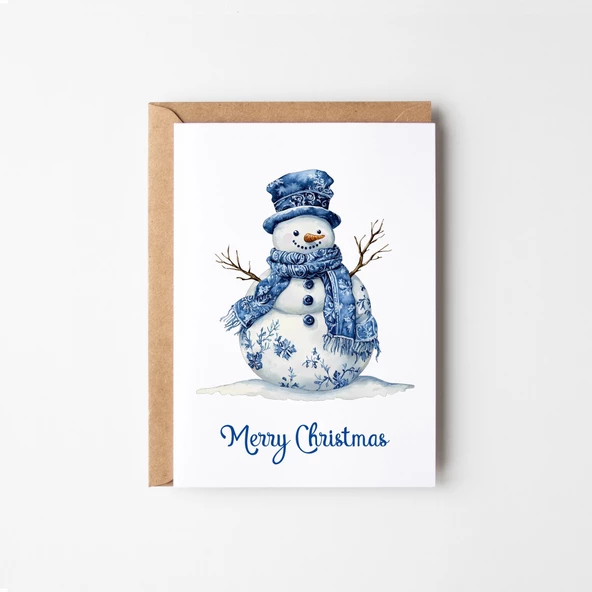 Mavi Desen Yeniyıl Kartları 8’li Set, Lüks Noel Kartları, Mutlu Yıllar Kartı, Tebrik Kartları - 6