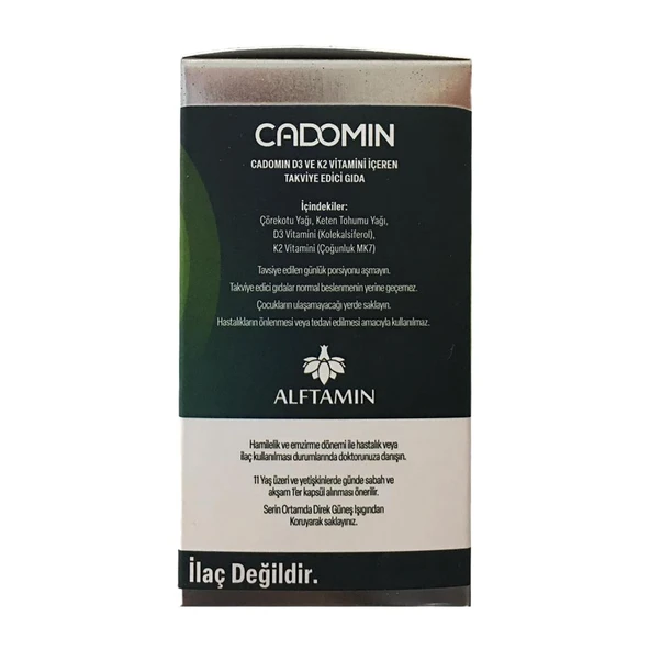 Cadomin D3+K2 Vitaminleri 60 Softjel Kapsül - Resim 3