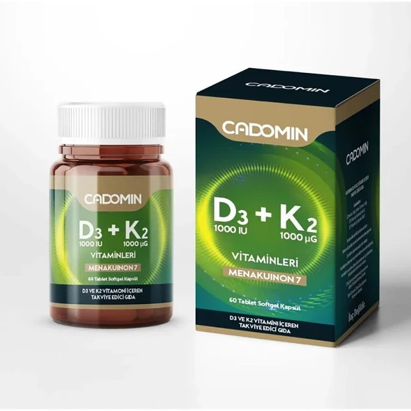 Cadomin D3+K2 Vitaminleri 60 Softjel Kapsül