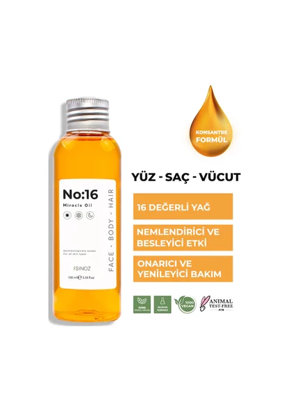 Sinoz No:16 Nemlendirici Besleyici Yenileyici Işıltı Verici Mucizevi Onarıcı Bakım Yağı 100 Ml - 2