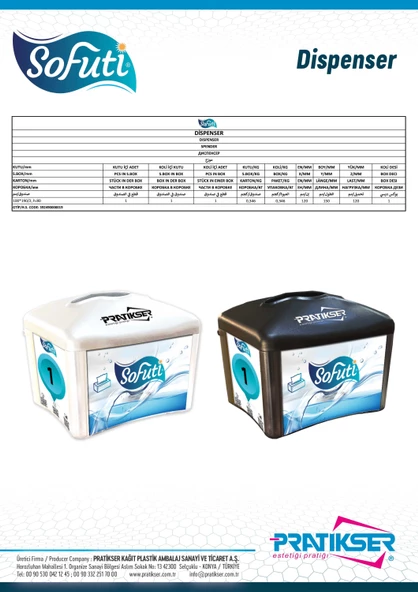 SOFUTI Horeca Peçete - 100x190mm - Dispenser - Beyaz - 2