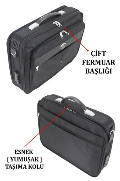 Case Club 216 Kasalı Laptop Evrak Çantası 15,6 inç Darbe Emici Koruma Omuz Askılı - 4