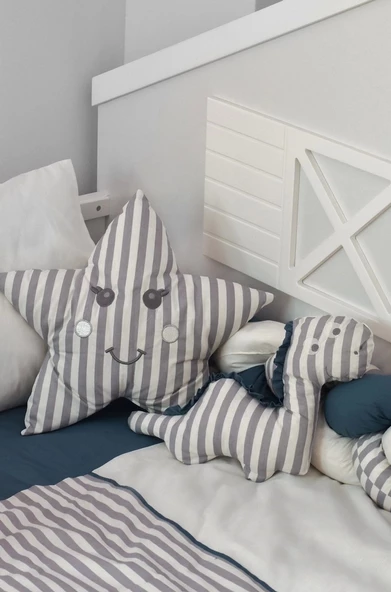 Bibaby Dino Saç Örgü Montessori Uyku Seti 69114 İndigo - 2