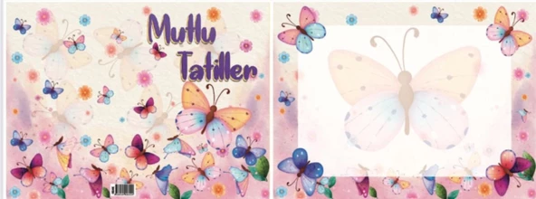 Mutlu Tatiller Renkli Kelebekler Karne Kılıfı 20 Adet ürün görseli 1