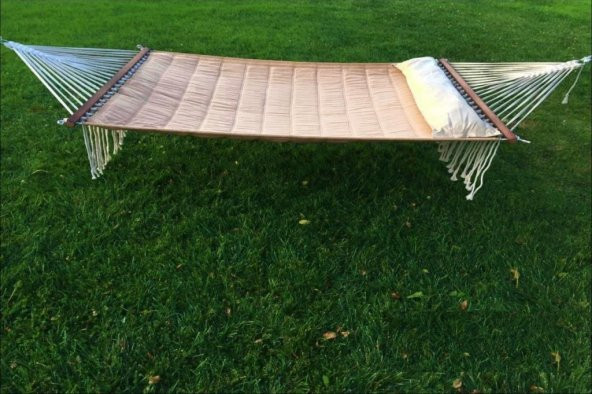 Bilen Hamak Kumaş Hamak Yastıklı 150 cm. Bej - 2