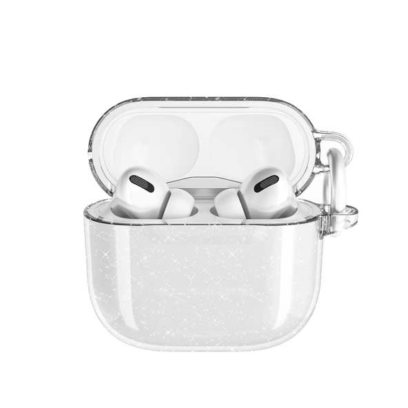 Gpack Apple Airpods 4 Uyumlu Kılıf Parlayan Simli Transparan Airbag 32