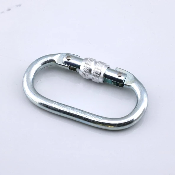 Oval Kilitli Karabina 10 mm Kanca Paslanmaz Çelik Kilit Tırmanma Kamp Ekipman Tırmanış Kilidi 5 Adet - 5
