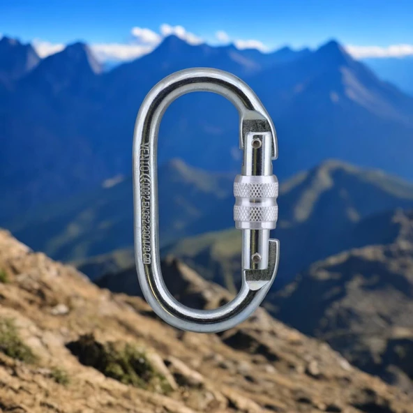 Oval Kilitli Karabina 10 mm Kanca Paslanmaz Çelik Kilit Tırmanma Kamp Ekipman Tırmanış Kilidi 5 Adet - 3