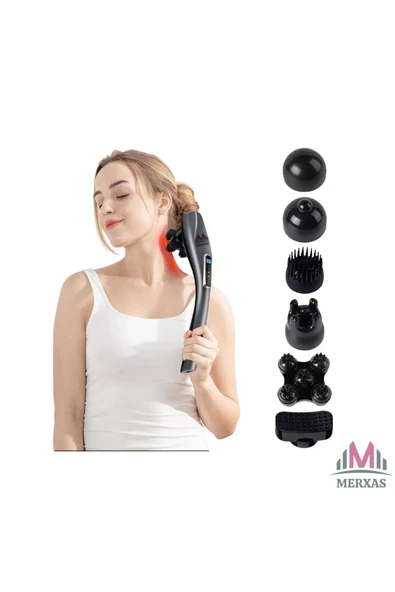 Merxas Magic Massager Masaj Aleti Şarjlı Vücut Sırt Masajı 6 Aparatlı - 4