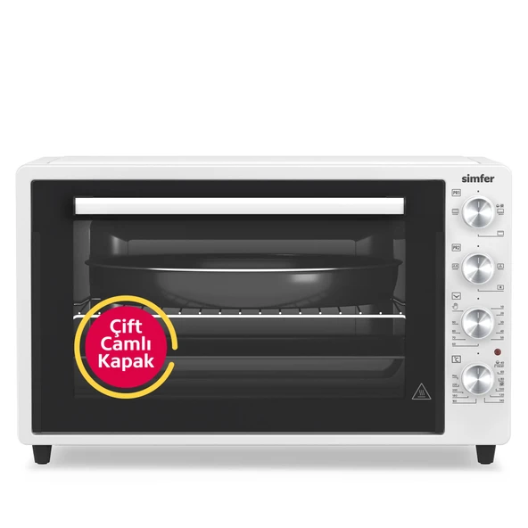 Simfer 7032 70 Lt Pro Beyaz Turbo Çift Cam Mekanik Saat Lamba - 1