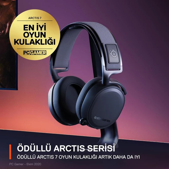 Steelseries Arctis 7p+ Black Wireless Gaming Kulaklık 2.4 Ghz - Siyah - Teşhir - Resim 5