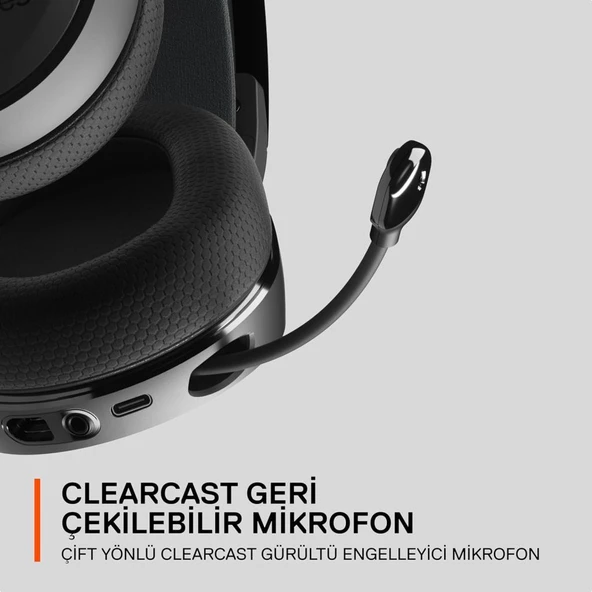 Steelseries Arctis 7p+ Black Wireless Gaming Kulaklık 2.4 Ghz - Siyah - Teşhir - Resim 2