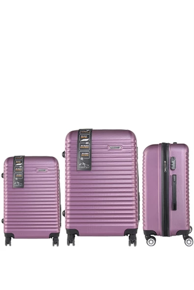 Cambridge Polo Club Abs Singapur Üçlü Bavul Seti 191036-Mürdüm