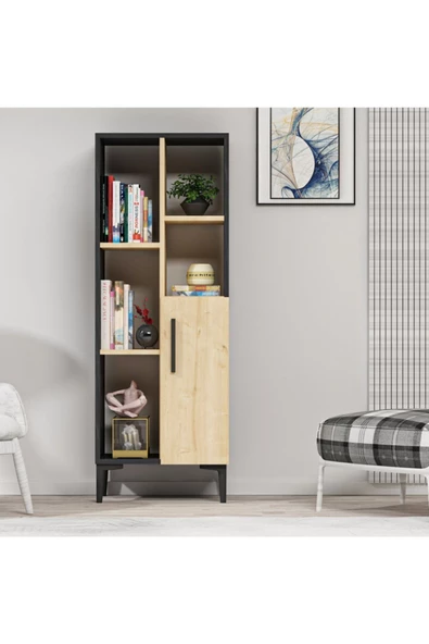Cantek Dizayn Royal Mermer Safir Meşe Ephesus Kitaplık Ve Çok Amaçlı Dolap - 2
