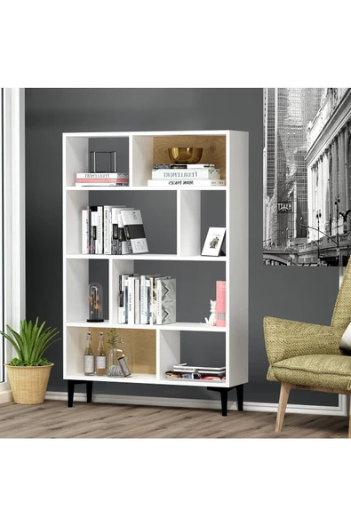 Cantek Dizayn Harby Kitaplık Beyaz-Beyaz - 3