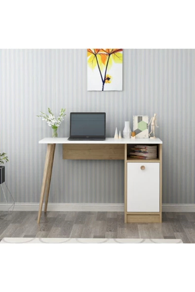 Cantek Dizayn Cannas Çalışma Masası Safirmeşe-Beyaz - 2