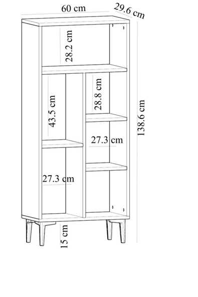 Cantek Dizayn Penta Kitaplık Beyaz-Beyaz - 5