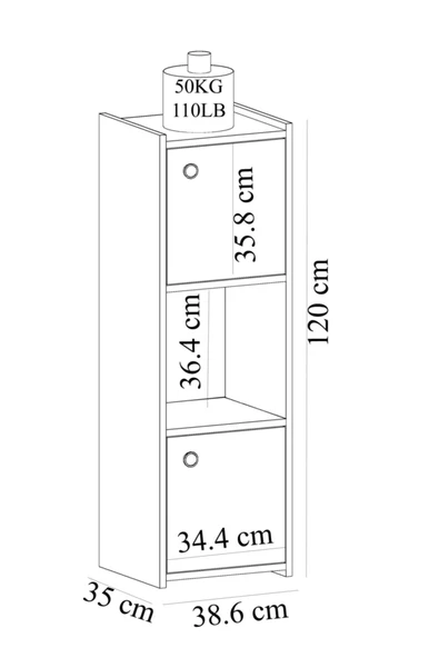 Cantek Dizayn Teo Banyo Dolabı Safirmeşe-Beyaz - 5
