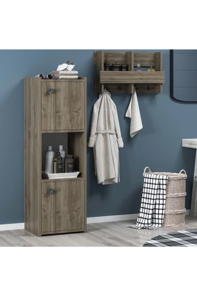 Cantek Dizayn Teo Banyo Dolabı Ceviz-Ceviz