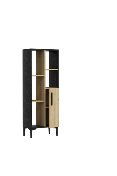 Cantek Dizayn Royal Mermer Safir Meşe Ephesus Kitaplık Ve Çok Amaçlı Dolap - 6