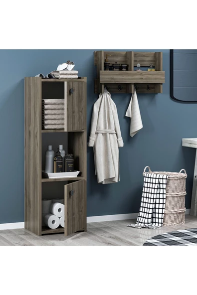 Cantek Dizayn Teo Banyo Dolabı Ceviz-Ceviz - 2
