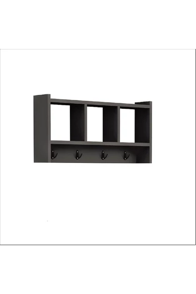 Cantek Dizayn Üç Raflı Midnight Askılık Antrasit-Antrasit - 5