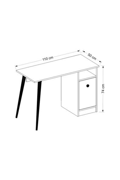 Cantek Dizayn Cannas Çalışma Masası Safirmeşe-Beyaz - 5