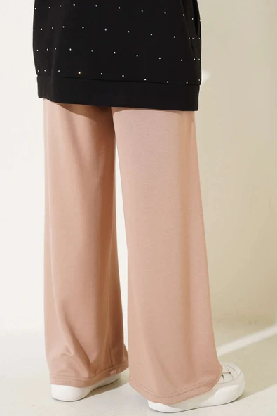 Bel İp Bağlamalı Bol Pantolon Camel - 3