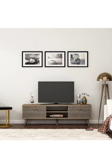 Demonte Decor Holywood Tv Ünitesi Alt Modül Ceviz-Antrasit