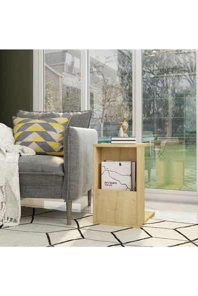 Demonte Decor Bir Raflı Serçe Yan Sehpa Safirmeşe - Safirmeşe