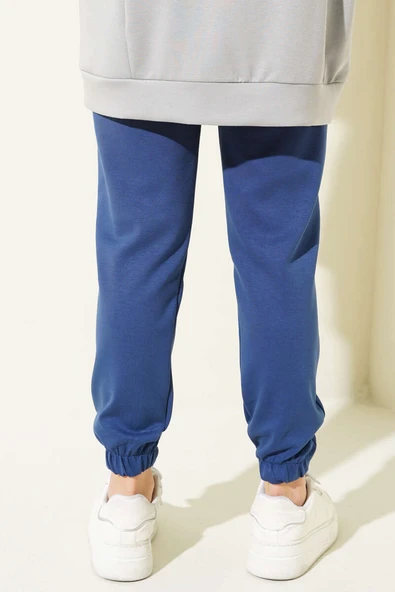 Bel Lastikli İpli Jogger Pantolon Lacivert - Resim 3