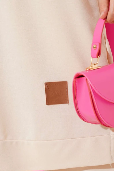 Armalı Bol Paça İkili Takım Bej - Resim 4