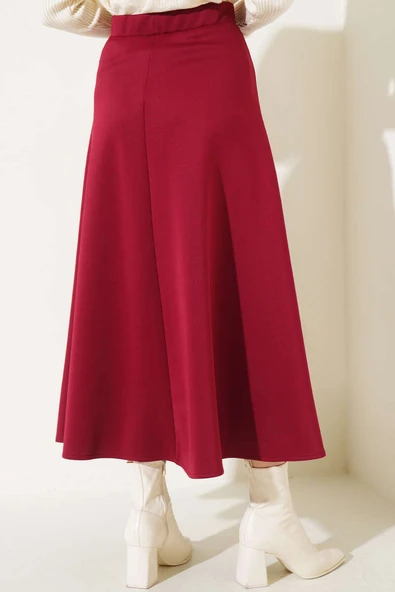 Uzun Scuba Etek Bordo - Resim 3