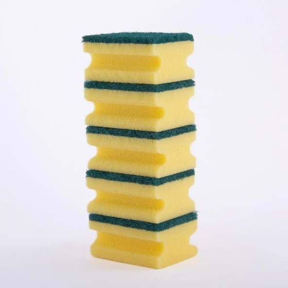 Everklean Set Oluklu Sünger 5'li Sarı 17x8