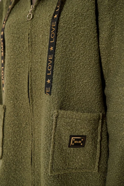 Fermuarlı Cep Armalı Buklet Kaban Çağla Yeşili - Resim 4