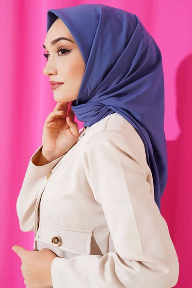 Medine İpeği Eşarp İndigo - Resim 2