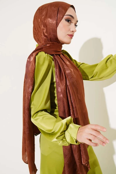 Sarmal Desen Jakar Melisa Şal Kahve -92 - 3