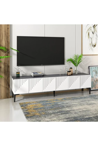 Cantek Dizayn Artemisct  180 Cm Tv Ünitesi  Takımı Beyaz-Antrasit