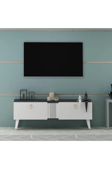 Cantek Dizayn Honney 120 Cm Tv Sehpası (Alt Modül) Royalmermer-Beyaz