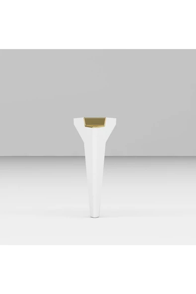 Cantek Dizayn Elegance 19 Cm Sehpa,Tv Ünitesi Mobilya Ayağı ( 5 Adet) Beyaz-Altın - 2