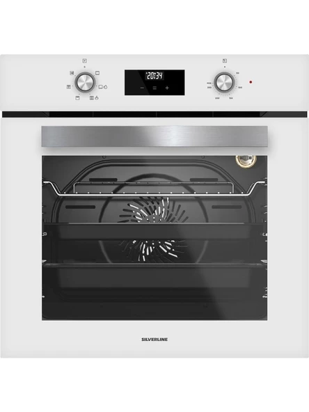 Silverline 3490 Oslo - CS5335W01 - BO6502W02 Beyaz Cam Ankastre Set - Resim 4