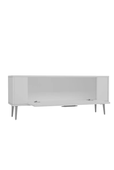 Cantek Dizayn Retrop1Ct Tv Sehpası Beyaz-Gümüş - 6