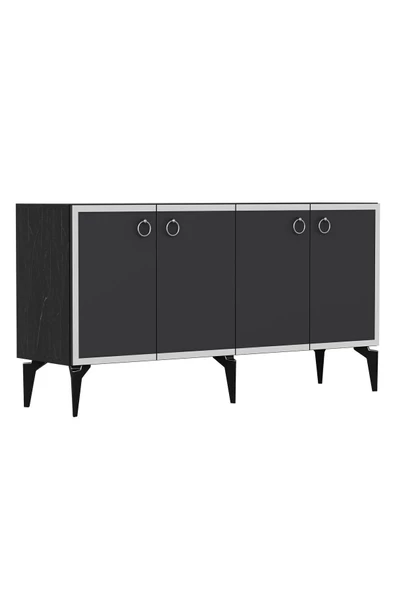 Cantek Dizayn 150 Cm Poli Konsol Royalmermer-Antrasit-Gümüş - 8