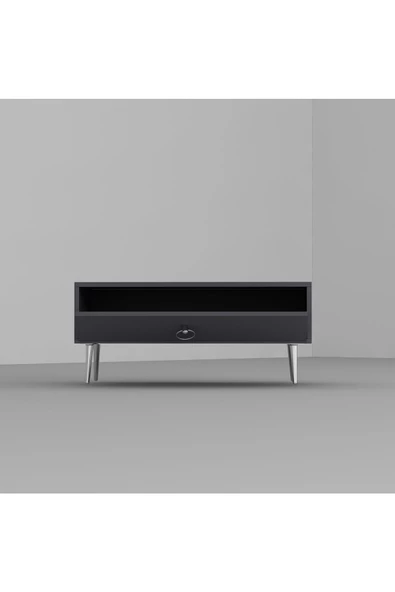 Cantek Dizayn Droop Tv Ünitesi,Konsol Ve Orta Sehpa 3'Lü Salon Takımı Antrasit-Gümüş - 7