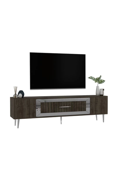 Cantek Dekolp3Ct Tv Sehpası Ceviz-Gümüş - 4