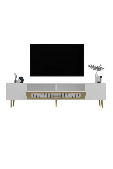 Cantek Dekolp3Ct Tv Sehpası Beyaz-Altın - 5